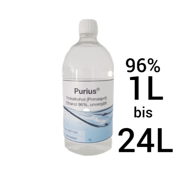 Primasprit versteuert 96% in 1 Liter PET Flaschen