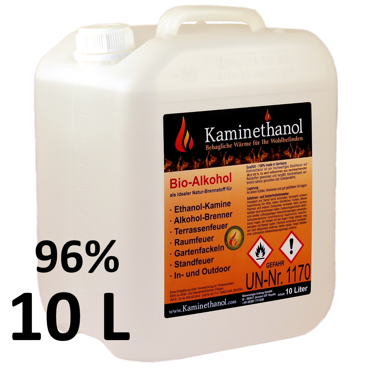 Vorschau: Bioethanol 96,6% im 10-L-Kanister